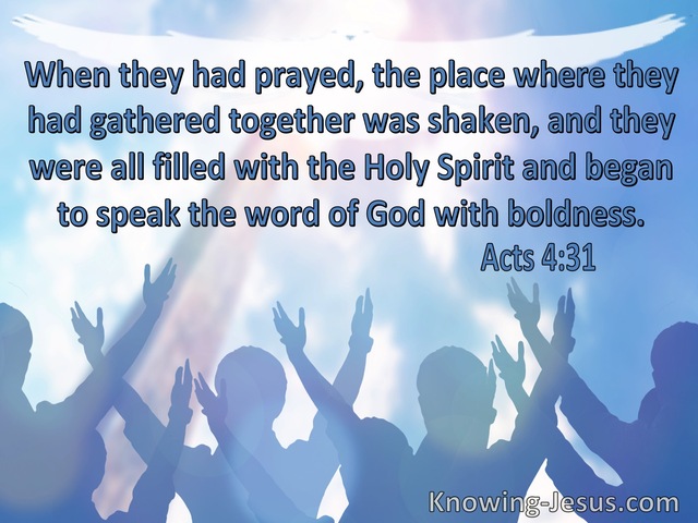 Acts 4:31 They Were All Filled With The Holy Spirit (blue)